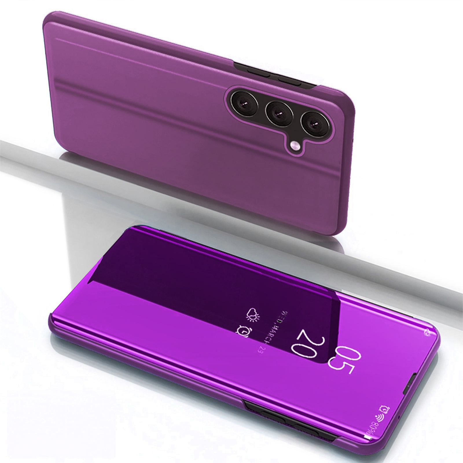 Etui pokrowiec z klapką do Samsung Galaxy S25 Clear View Case – różowy Etui pokrowiec z klapką do Samsung Galaxy S25 Clear View Case – różowy