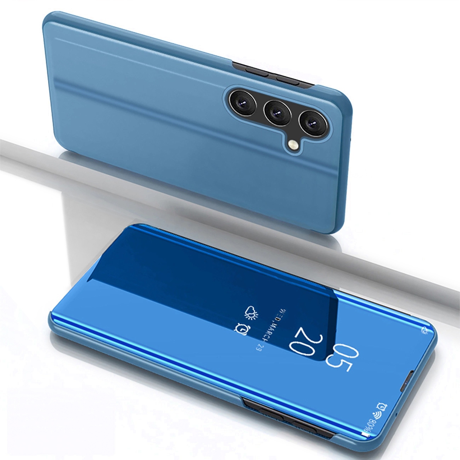 Etui pokrowiec z klapką do Samsung Galaxy S25+ Clear View Case – niebieski