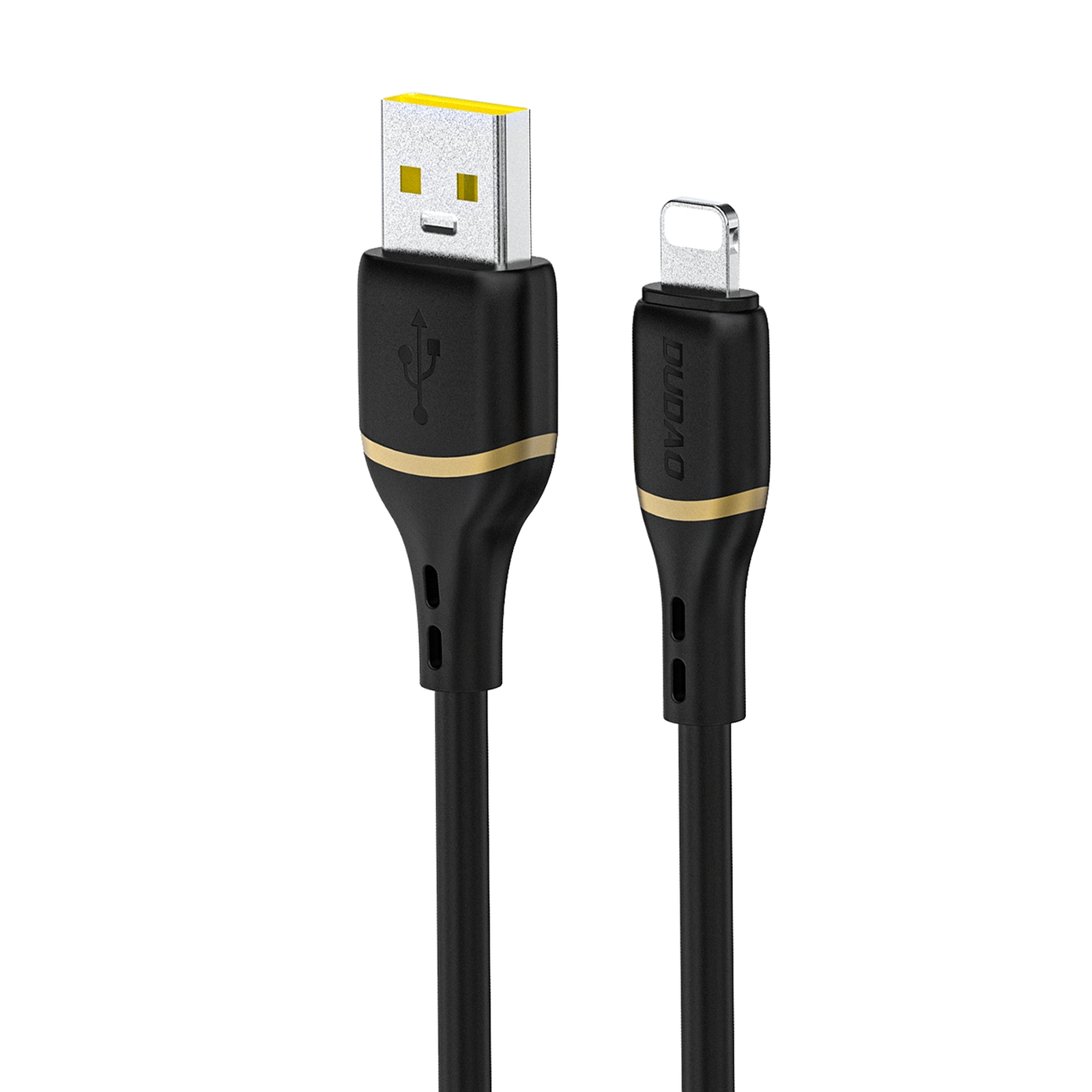 Kabel przewód z oplotem z miękkiego silikonu USB-A – iPhone Lightning 30W 1m – czarny