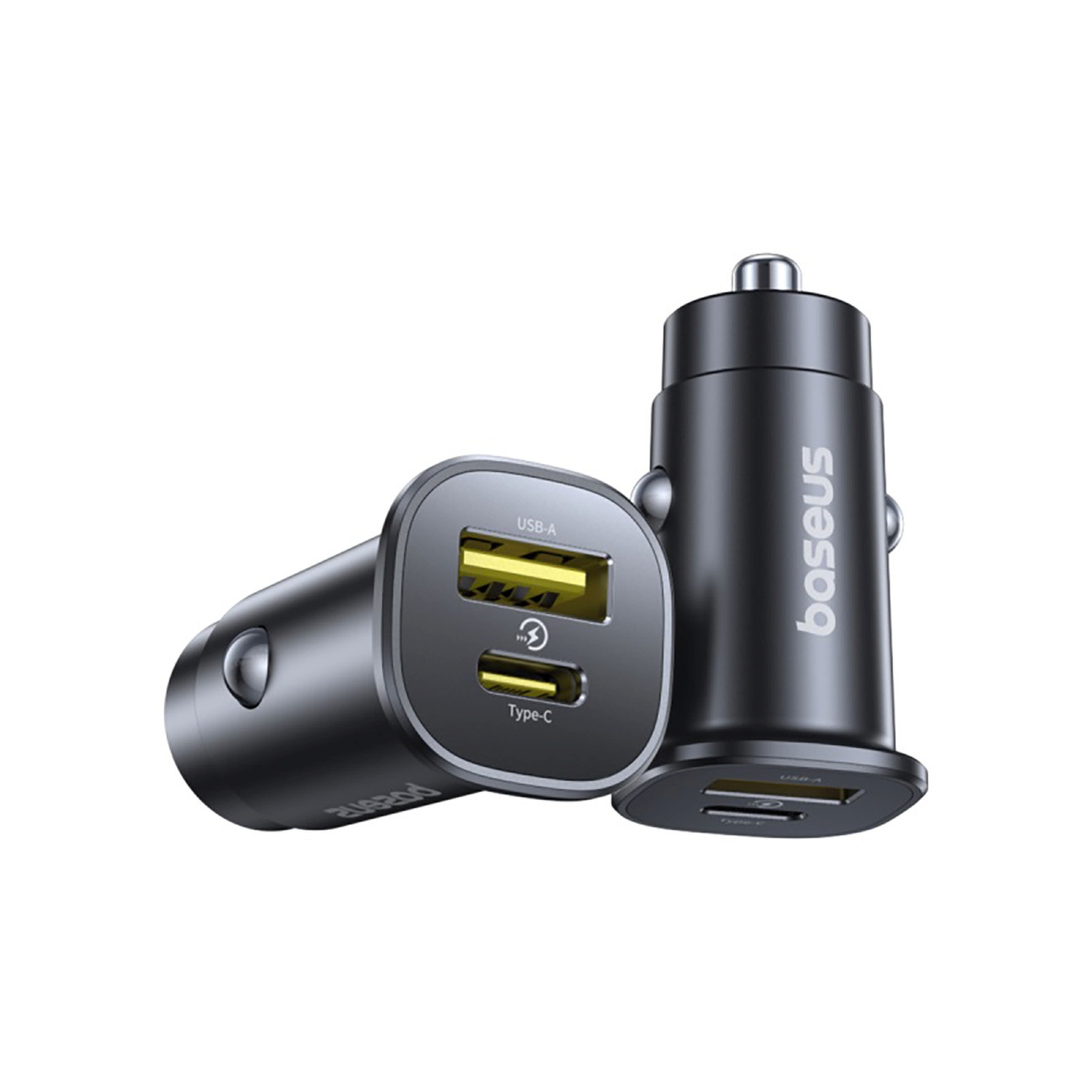 Ładowarka samochodowa USB-C USB-A 30W – czarna
