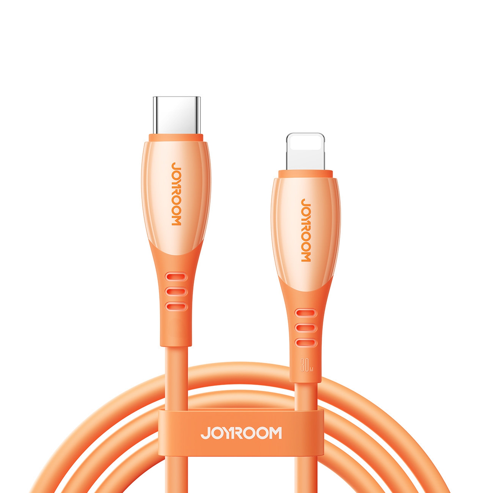 Kabel przewód USB-C – iPhone Lightning Vibrant Series 30W 1.2m – pomarańczowy