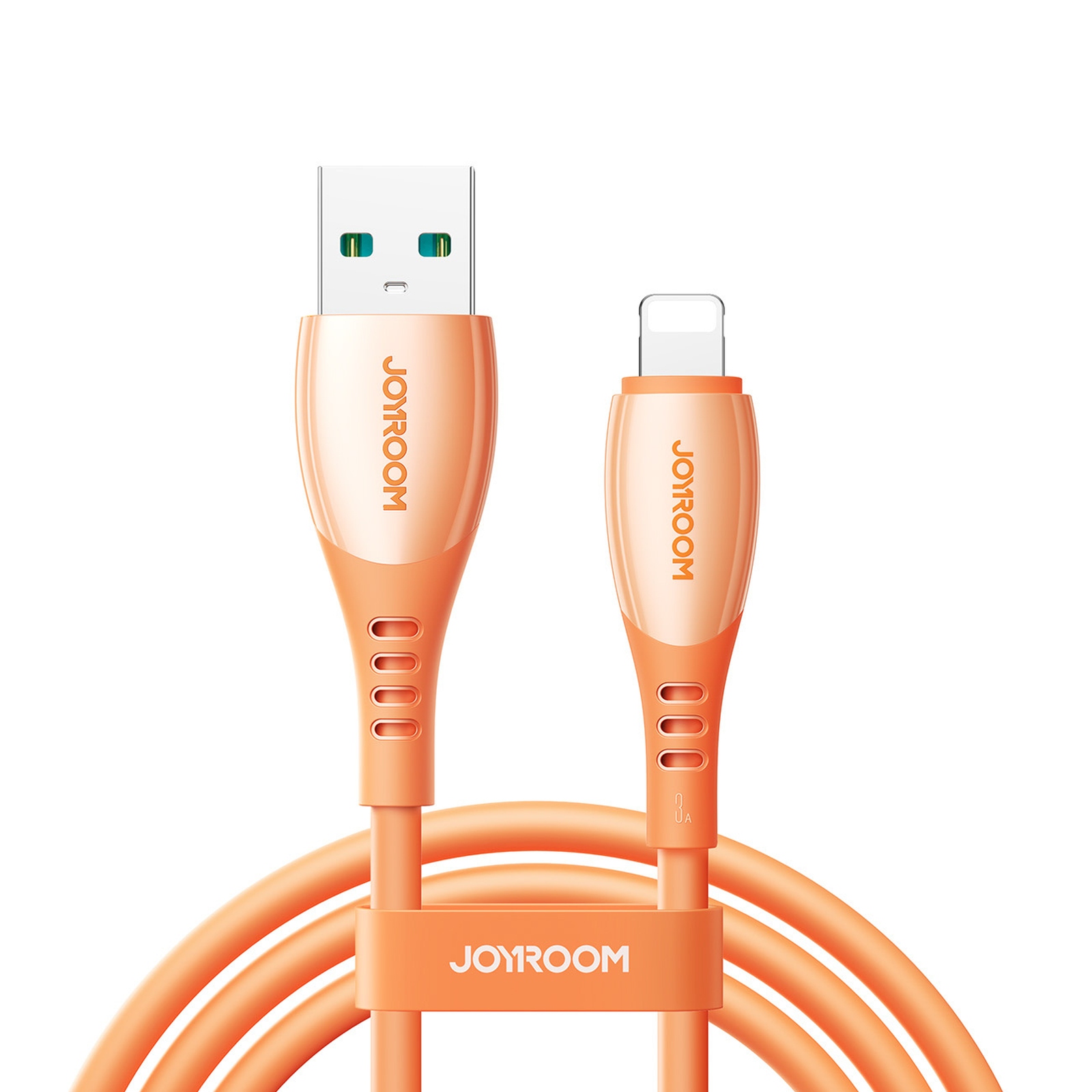 Kabel przewód USB-A – iPhone Lightning Vibrant Series 3A 1.2m – pomarańczowy