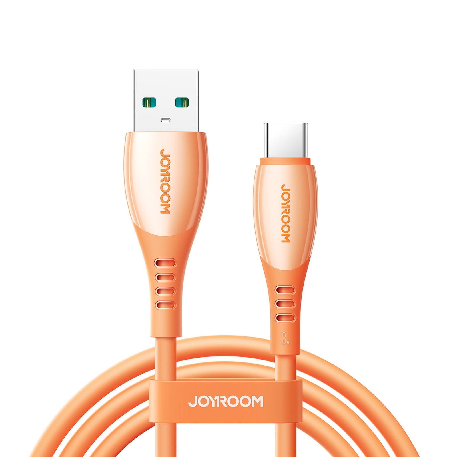 Kabel przewód USB-A – USB-C Vibrant Series 3A 1.2m – pomarańczowy