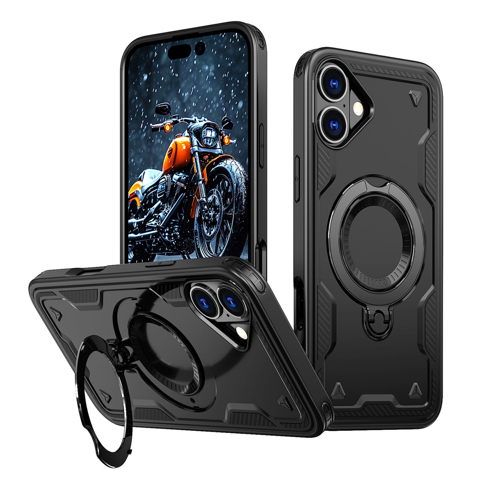Etui pokrowiec na iPhone 16 Hybrid Armor Trendy MagSafe – czarny