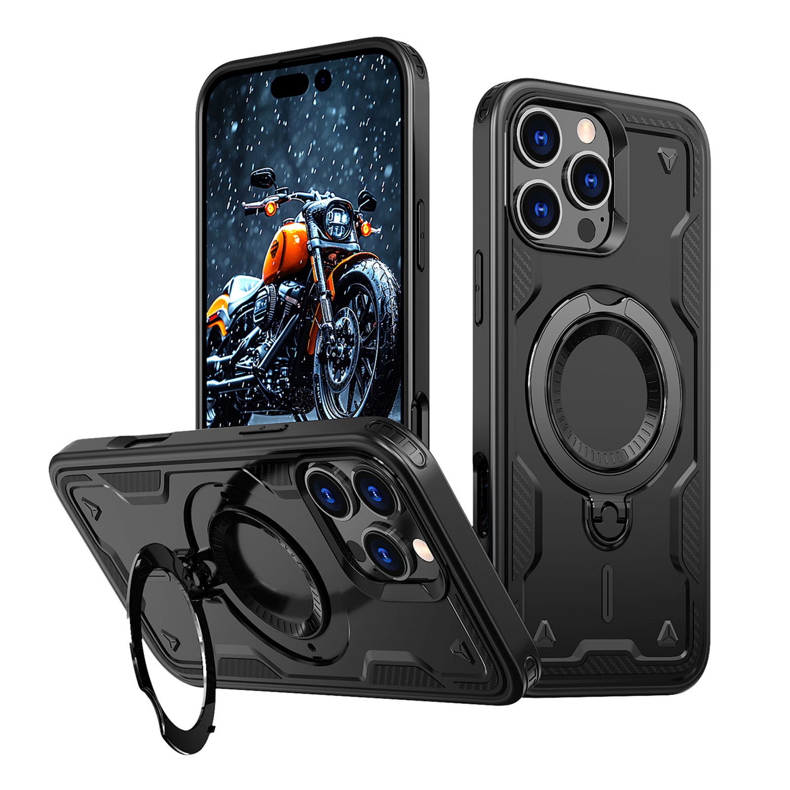 Etui pokrowiec na iPhone 16 Pro Hybrid Armor Trendy MagSafe – czarny