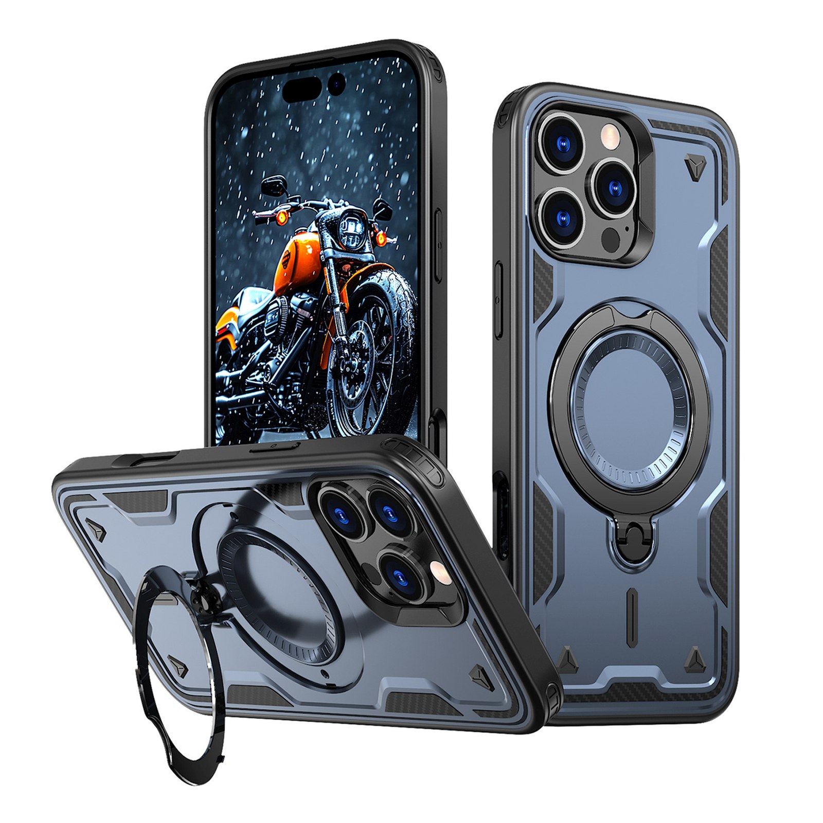 Etui pokrowiec na iPhone 16 Pro Max Hybrid Armor Trendy z MagSafe – niebieski
