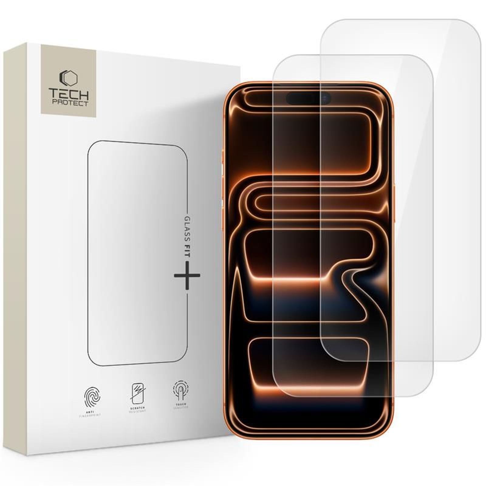 Szkło hartowane na iPhone 16 Pro / 17 / 17 Pro Glass Fit+ przezroczyste – 2 szt.