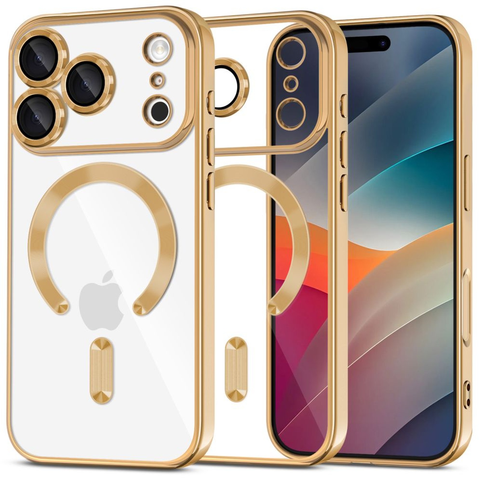 Etui case na iPhone 17 Pro MagFlex MagSafe – przezroczysto złote