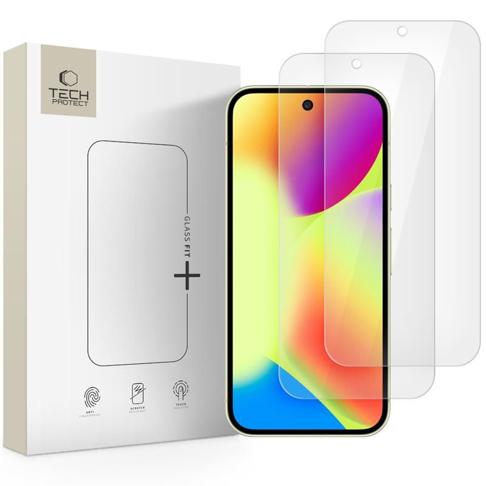 Szkło hartowane Tech-Protect Glass Fit+ 2-pack na Google Pixel 9 / 9 Pro / 10 / 10 Pro – przezroczyste