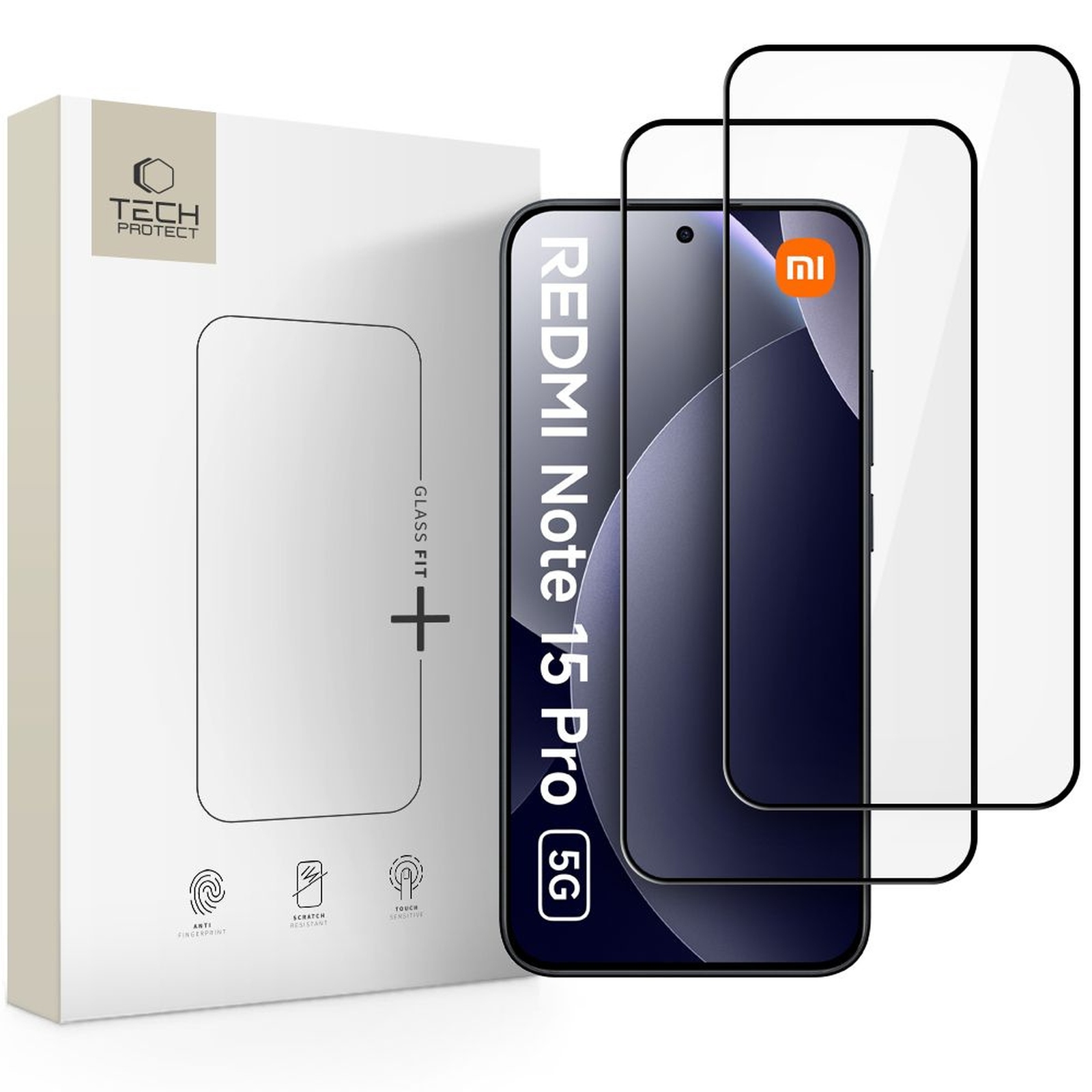 Szkło hartowane na Xiaomi Redmi Note 15 Pro 5G Glass Fit+ czarne – 2 szt.