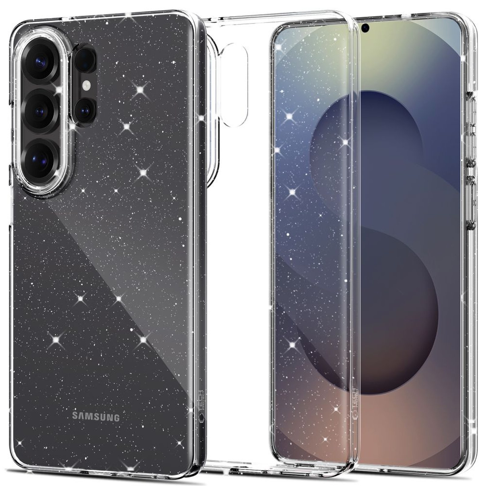 Etui pokrowiec na Samsung Galaxy S26 Ultra FlexAir – przezroczysto brokatowy