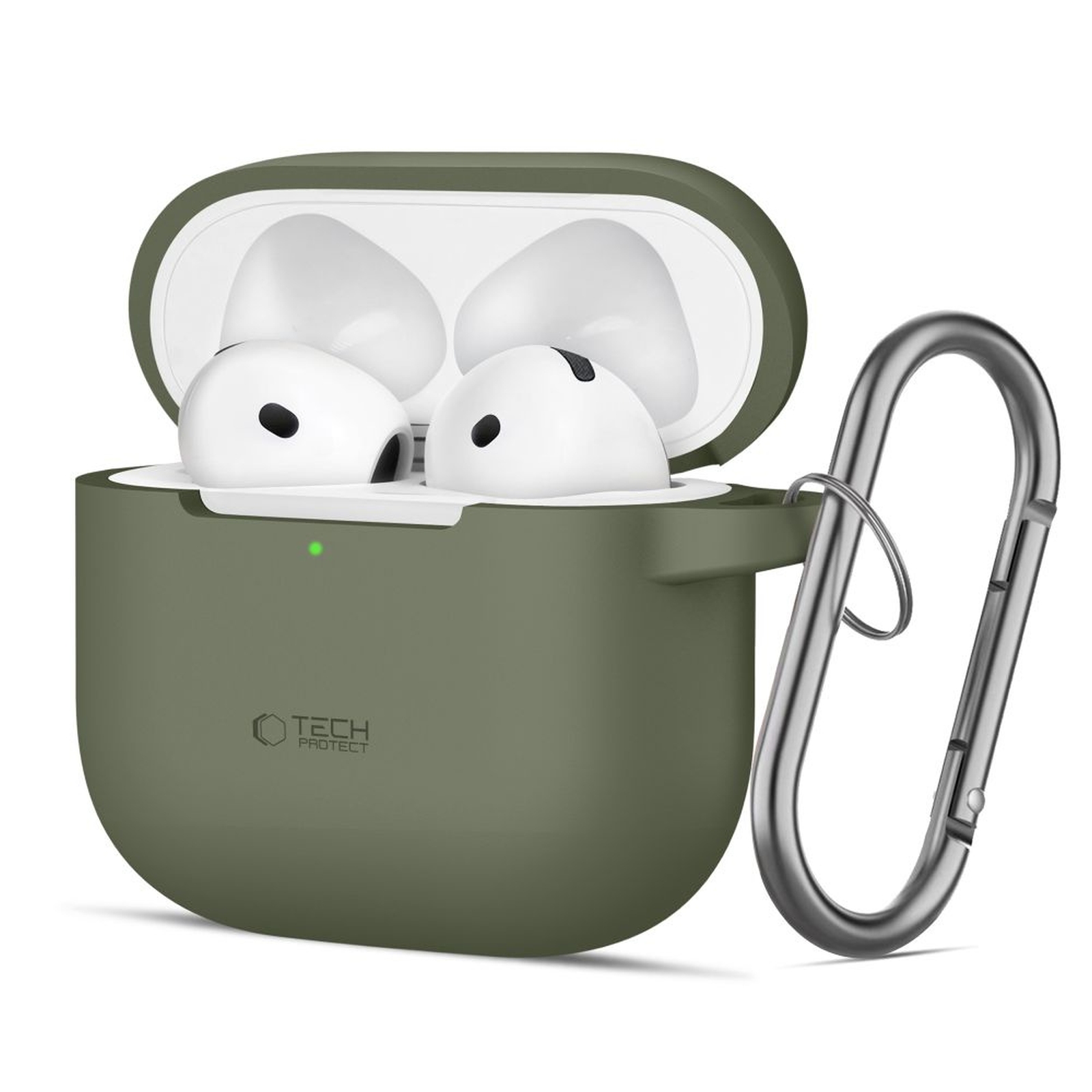 Etui pokrowiec na Apple AirPods 4 Silicone Hook – zielony