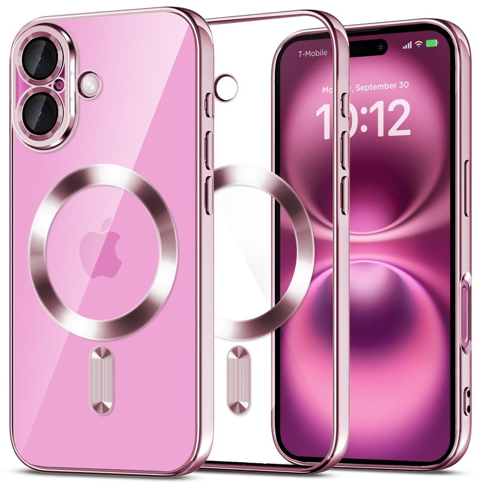 Etui pokrowiec na iPhone 16 MagFlex MagSafe – przezroczyste różowe