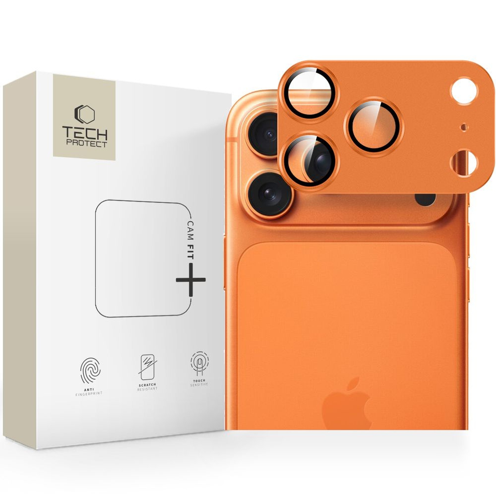 Szkło na obiektyw na iPhone 17 Pro Max Camfull Fit+ – pomarańczowe