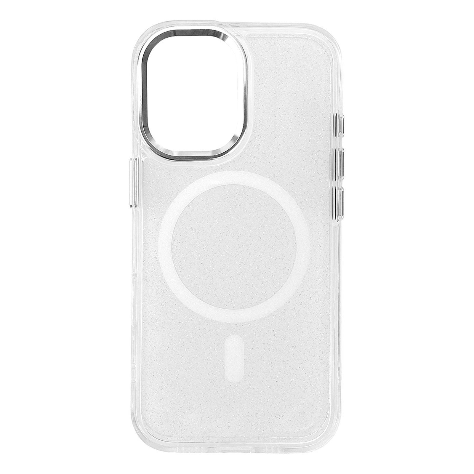 Etui pokrowiec na iPhone 16 Glitter Case MagSafe – białe z brokatem