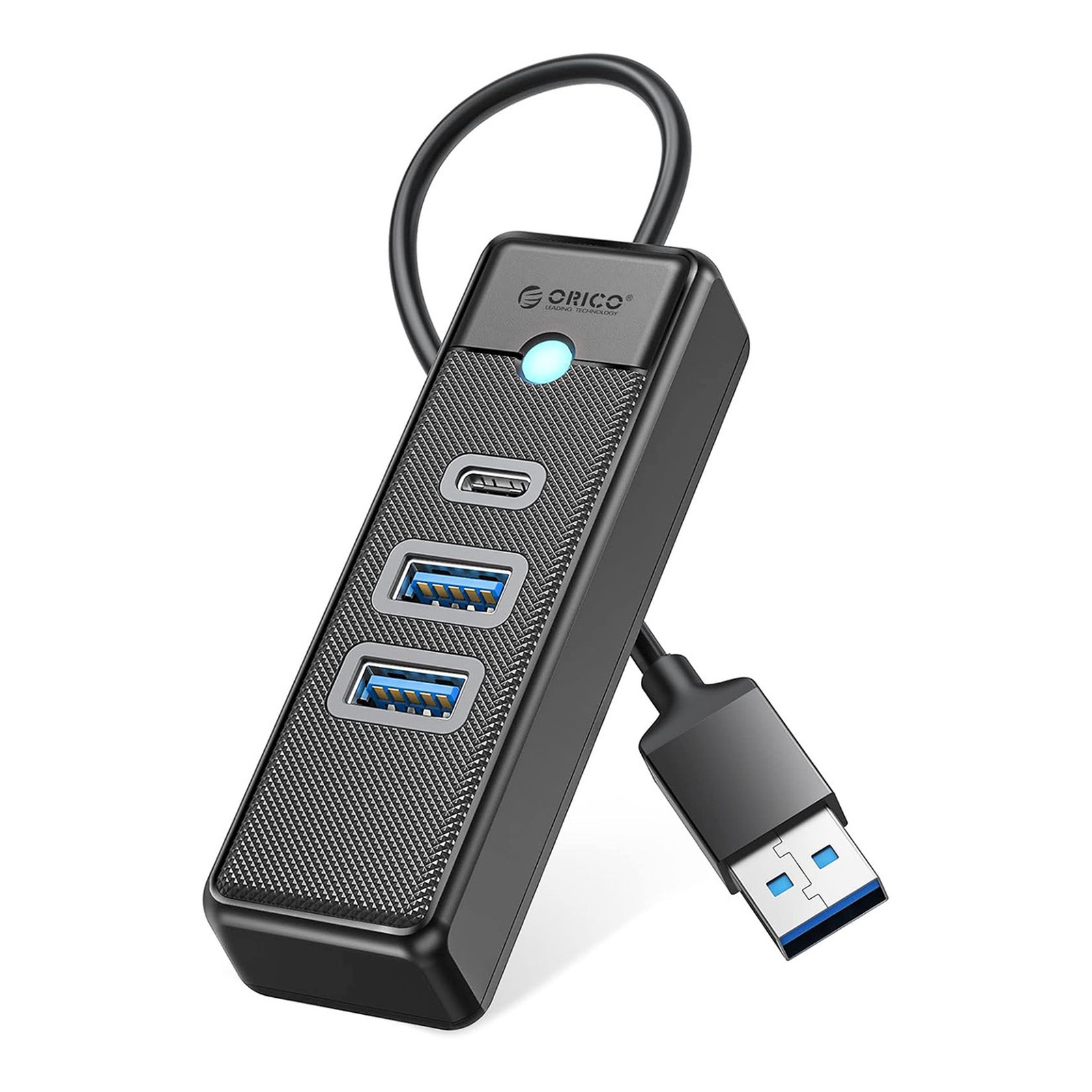 HUB rozdzielacz 3-portowy USB-A – USB-A USB-C 0.15 m – czarny